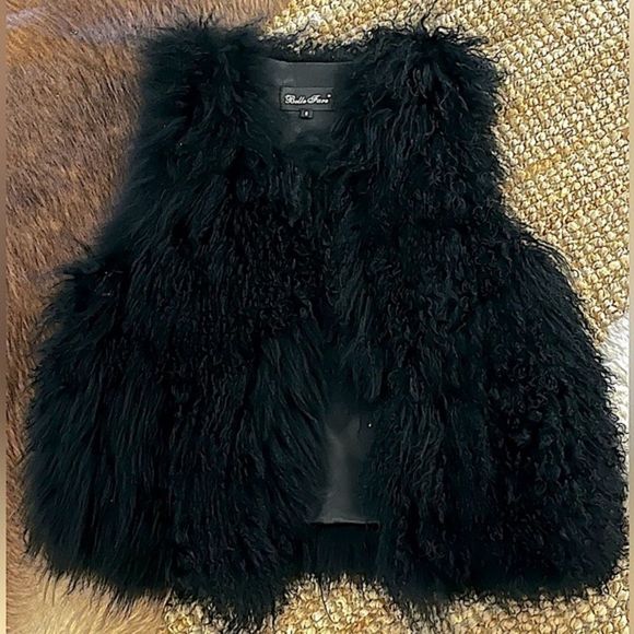 belle fare Jackets & Blazers - Belle Fare Tibetan Lamb fur black Vest.